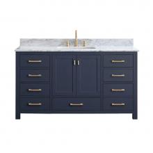 Avanity MODERO-VS60-NB-A-C - Avanity Modero 61 in. Single Vanity in Navy Blue with Carrara White Marble Top