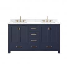 Avanity MODERO-VS60-NB-E - Avanity Modero 61 in. Double Vanity in Navy Blue with Cala White Engineered Stone Top