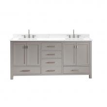 Avanity MODERO-VS72-CG-E - Avanity Modero 73 in. Double Vanity in Chilled Gray finish with Cala White Engineered Stone Top