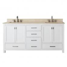 Avanity MODERO-VS72-WT-B - Avanity Modero 73 in. Double Vanity in White finish with Galala Beige Marble Top