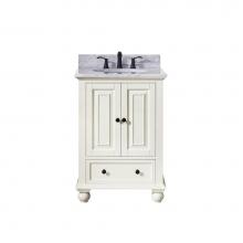 Avanity THOMPSON-VS24-FW-C - Avanity Thompson 25 in. Vanity in French White finish with Carrara White Marble Top