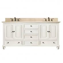 Avanity THOMPSON-VS72-FW-B - Avanity Thompson 73 in. Double Vanity in French White finish with Galala Beige Marble Top