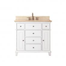 Avanity WINDSOR-VS36-WT-B - Avanity Windsor 37 in. Vanity in White finish with Galala Beige Marble Top