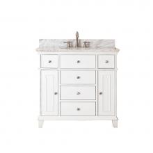 Avanity WINDSOR-VS36-WT-C - Avanity Windsor 37 in. Vanity in White finish with Carrara White Marble Top