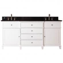 Avanity WINDSOR-VS72-WT-A - Avanity Windsor 73 in. Double Vanity in White finish with Black Granite Top