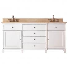 Avanity WINDSOR-VS72-WT-B - Avanity Windsor 73 in. Double Vanity in White finish with Galala Beige Marble Top