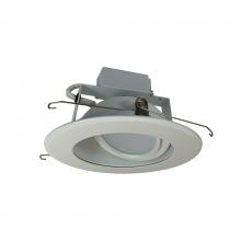 Nora NLCBC-66930XWW - 6" Cobalt Adjustable LED Retrofit, 1200lm / 14W, 3000K, White Reflector / White Flange