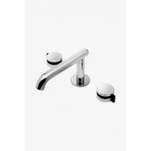 Waterworks Studio 07-59420-11941 - Decibel  Low Profile Three Hole Deck Mounted Lavatory Faucet with Metal Knob Handles in Chrome