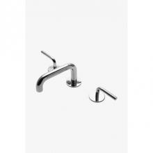 Waterworks Studio 07-35199-34759 - Flyte Low Profile Three Hole Deck Mounted Lavatory Faucet with Metal Lever Handles in Chrome, 1.2g