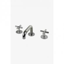 Waterworks Studio 07-67197-29920 - Flyte Low Profile Three Hole Deck Mounted Lavatory Faucet with Metal Cross Handles in Matte Chrome