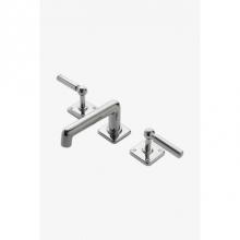 Waterworks Studio 07-45351-61237 - Ludlow Low Profile Three Hole Deck Mounted Lavatory Faucet with Metal Lever Handles in Nickel, 1.2