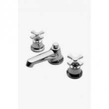 Waterworks Studio 07-94680-16588 - Transit Low Profile Three Hole Deck Mounted Lavatory Faucet with Metal Cross Handles in Chrome, 1.