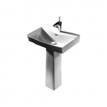 Avenue F-1505A-W - St. Clair Rectangular Pedestal Sink, Single Hole Drilling