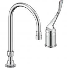 Delta Commercial 24T2623-R4 - Commercial 24T2: Single Control Mixing Faucet with Gooseneck Spout - Less Pop-Up