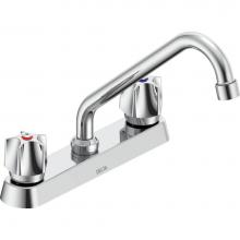 Delta Commercial 26C3221 - Commercial 26C3: Two Handle 8'' Cast Deck Mount Faucet