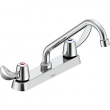 Delta Commercial 26C3222 - Commercial 26C3: Two Handle 8'' Cast Deck Mount Faucet