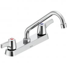 Delta Commercial 26C3223 - Commercial 26C3: Two Handle 8'' Cast Deck Mount Faucet