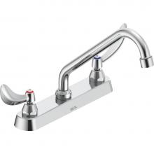 Delta Commercial 26C3234 - Commercial 26C3: Two Handle 8'' Cast Deck Mount Faucet