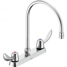 Delta Commercial 26C3922-R7 - Commercial 26C3: Two Handle 8'' Cast Deck Mount Faucet