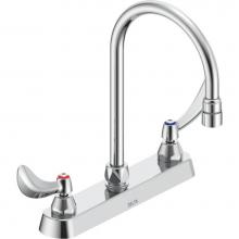 Delta Commercial 26C3924 - Commercial 26C3: Two Handle 8'' Cast Deck Mount Faucet