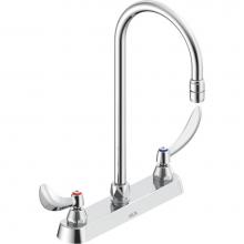 Delta Commercial 26C3944-R7 - Commercial 26C3: Two Handle 8'' Cast Deck Mount Faucet