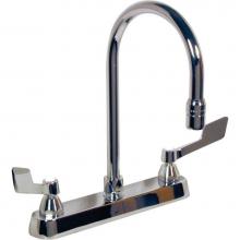 Delta Commercial 26C3945 - Commercial 26C3: Two Handle 8'' Cast Deck Mount Faucet