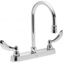 Delta Commercial 26C3954 - Commercial 26C3: Two Handle 8'' Cast Deck Mount Faucet