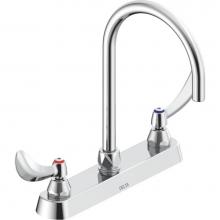 Delta Commercial 26C3974 - Commercial 26C3: Two Handle 8'' Cast Deck Mount Faucet