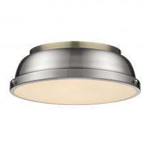 Golden Lighting 3602-14 AB-PW - Duncan 14'' Flush Mount