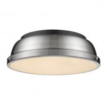 Golden Lighting 3602-14 BLK-PW - Duncan 14'' Flush Mount