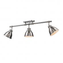 Golden Lighting 3602-3SF PW-PW - Duncan 3 Light Semi-Flush - Track Light in Pewter with Pewter Shades
