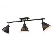 Golden Lighting 3602-3SF RBZ-RBZ - Duncan 3 Light Semi-Flush - Track Light in Rubbed Bronze with Rubbed Bronze Shades
