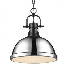 Golden Lighting 3602-L BLK-CH - Duncan Large Pendant with Chain