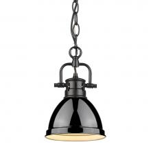 Golden Lighting 3602-M1L BLK-BK - Duncan Mini Pendant with Chain