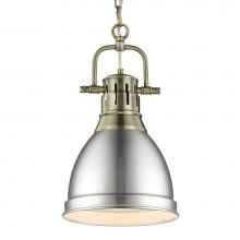 Golden Lighting 3602-S AB-PW - Duncan Small Pendant with Chain