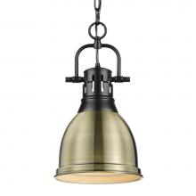 Golden Lighting 3602-S BLK-AB - Duncan Small Pendant with Chain