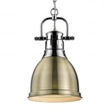 Golden Lighting 3602-S CH-AB - Duncan Small Pendant with Chain