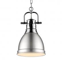 Golden Lighting 3602-S CH-PW - Duncan Small Pendant with Chain