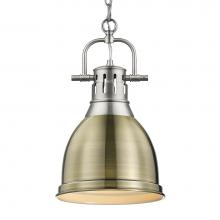 Golden Lighting 3602-S PW-AB - Duncan Small Pendant with Chain