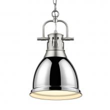 Golden Lighting 3602-S PW-CH - Duncan Small Pendant with Chain