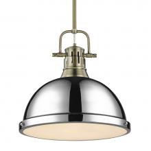 Golden Lighting 3604-L AB-CH - Duncan Large Pendant with Rod