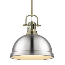 Golden Lighting 3604-L AB-PW - Duncan Large Pendant with Rod