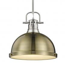 Golden Lighting 3604-L PW-AB - Duncan Large Pendant with Rod