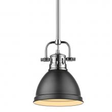 Golden Lighting 3604-M1L CH-BLK - Duncan Mini Pendant with Rod