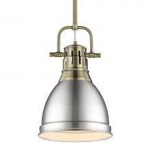 Golden Lighting 3604-S AB-PW - Duncan Small Pendant with Rod