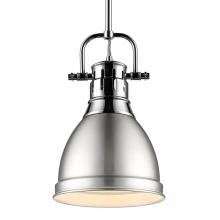 Golden Lighting 3604-S CH-PW - Duncan Small Pendant with Rod