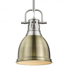 Golden Lighting 3604-S PW-AB - Duncan Small Pendant with Rod