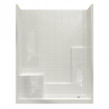 Hamilton Bathware HA001386-L-000-BON - Alcove AcrylX 33 x 60 x 77 Shower in Bone M6032SH3P1STile