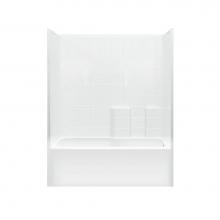 Hamilton Bathware HA001240-R-WP-WHT - Alcove AcrylX 32 x 60 x 74 Tub Shower in White M3360TS Tile