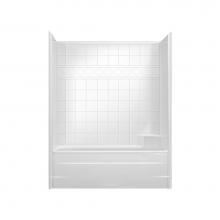 Hamilton Bathware HA001241-L-WP-WHT - Alcove AcrylX 33 x 60 x 77 Tub Shower in White M6032TSTile